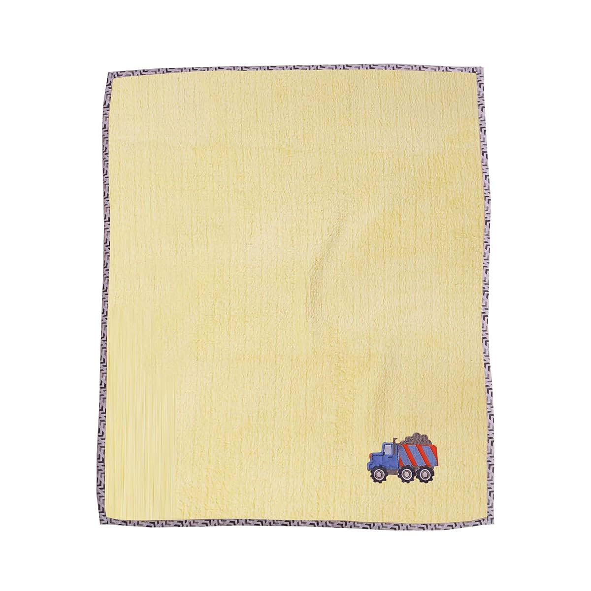 Bacati - Construction Multicolor Boys Plush Blanket (Yellow) (photo 2)