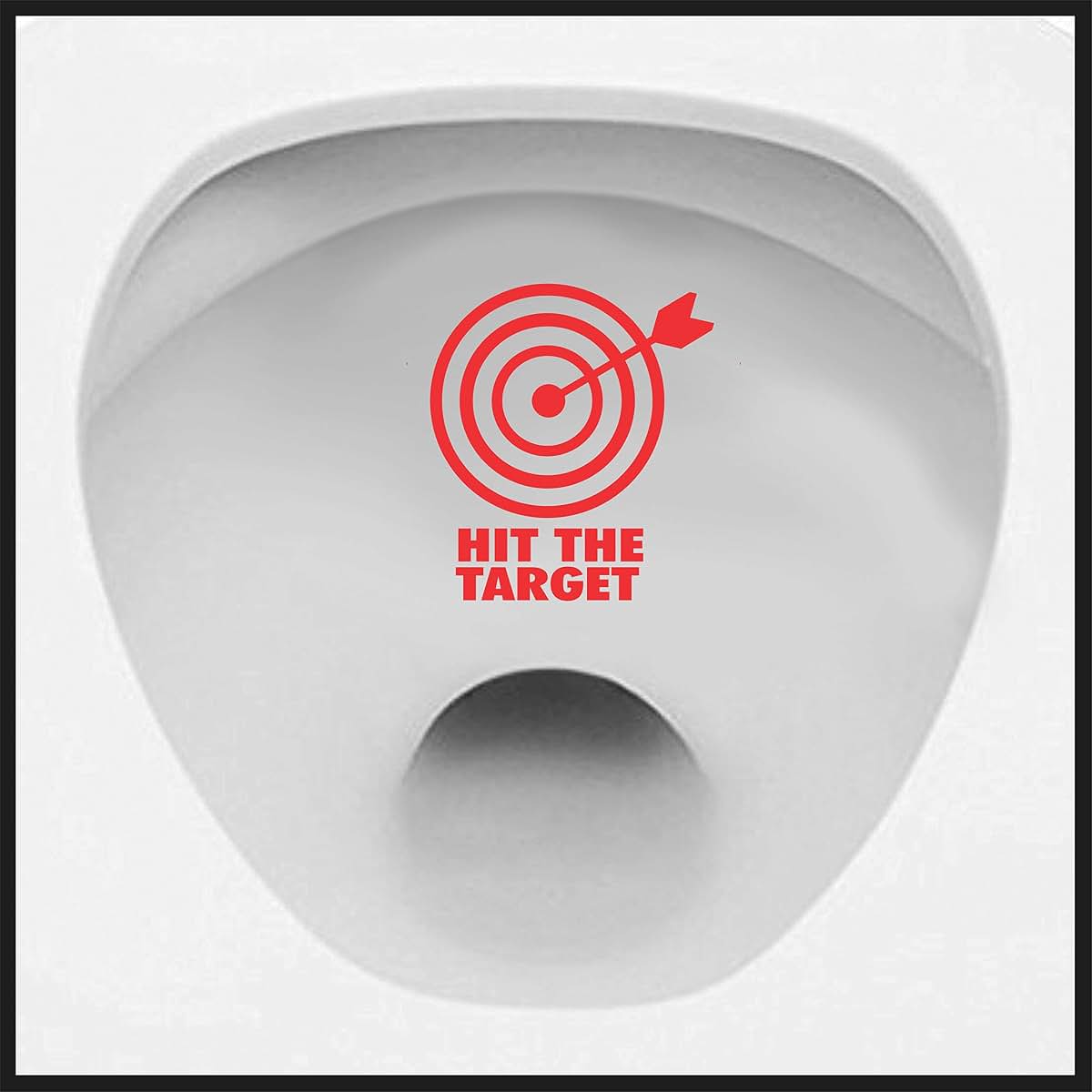 Sticker Connection | Hit The Target Bullseye Decal | Sticker Funny Kids Vinyl Decal Potty Training | 3.5"x3.4" (red)