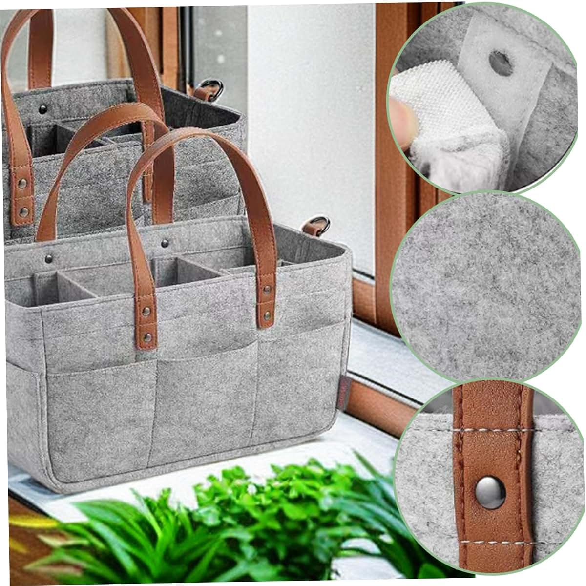 Cnafgbgg Portable Felt Diaper Caddy Organizer Grey (photo 3)