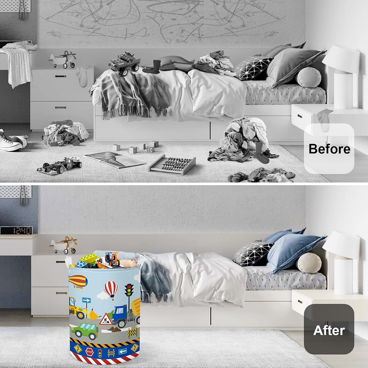 Stars of Dream Car Baby Laundry Basket, 63L Collapsible Waterproof Storage