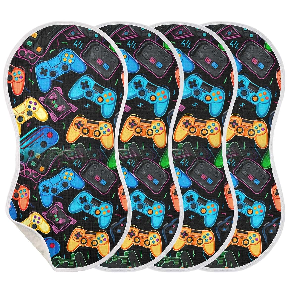 FLildon Muslin Burp Cloths 2 Pack, Video Game Print, Cotton