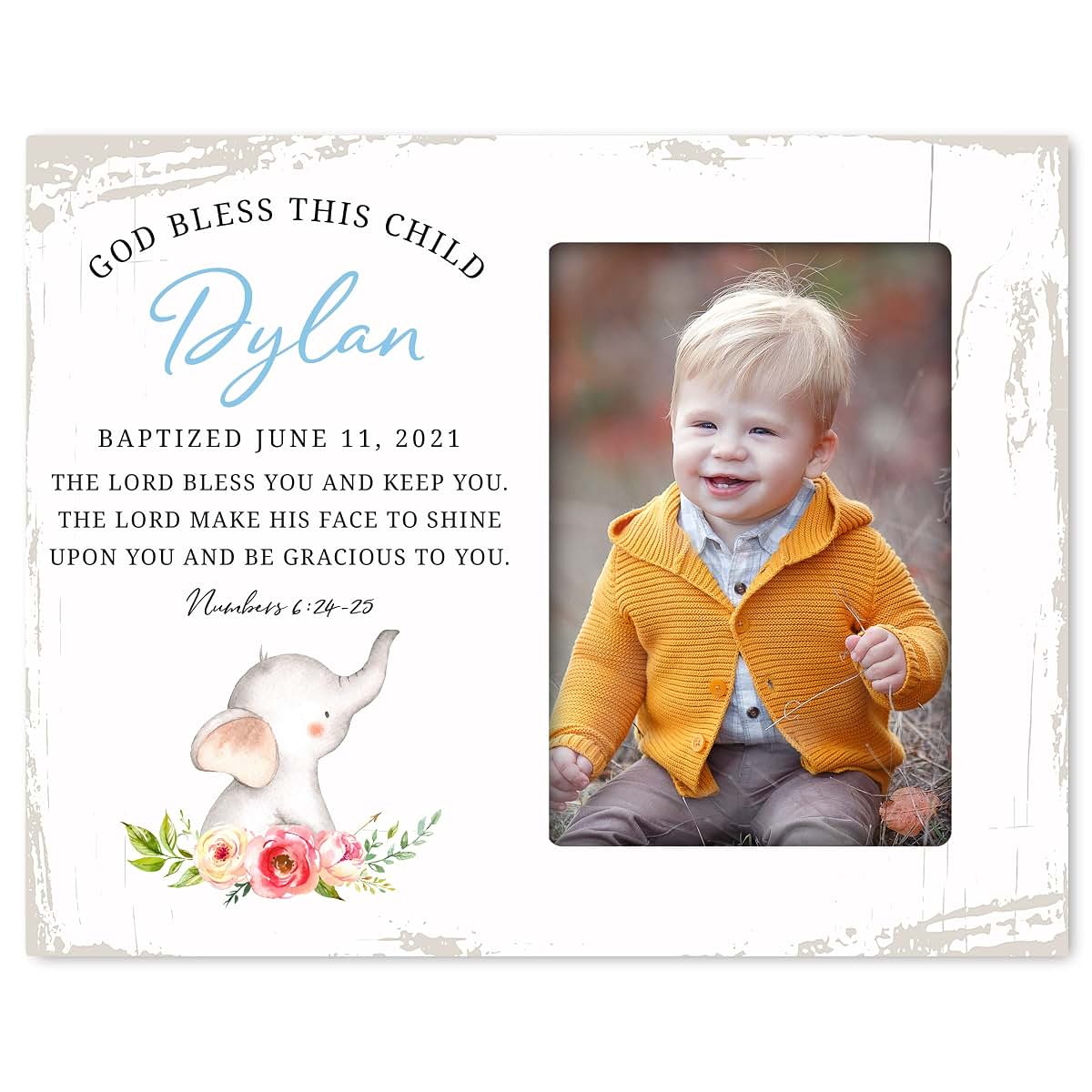 LifeSong Milestones Personalized Baptism Picture Frame for 4x6 Photos