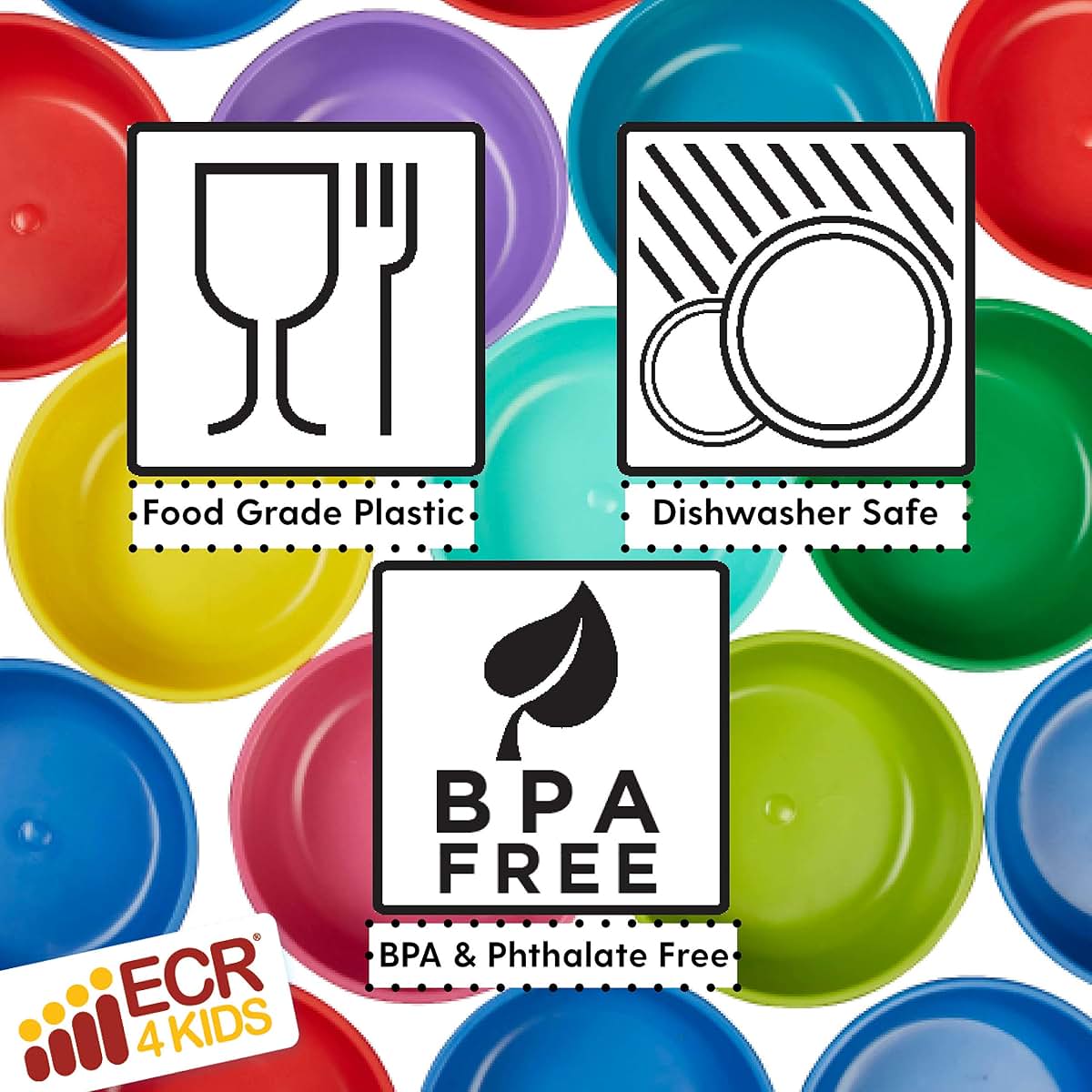 ECR4Kids My First Meal Pal Drinking Cups, Kids Plastic Tableware, Stackable And Dishwasher Safe, Stackable Tumblers For (photo 3)
