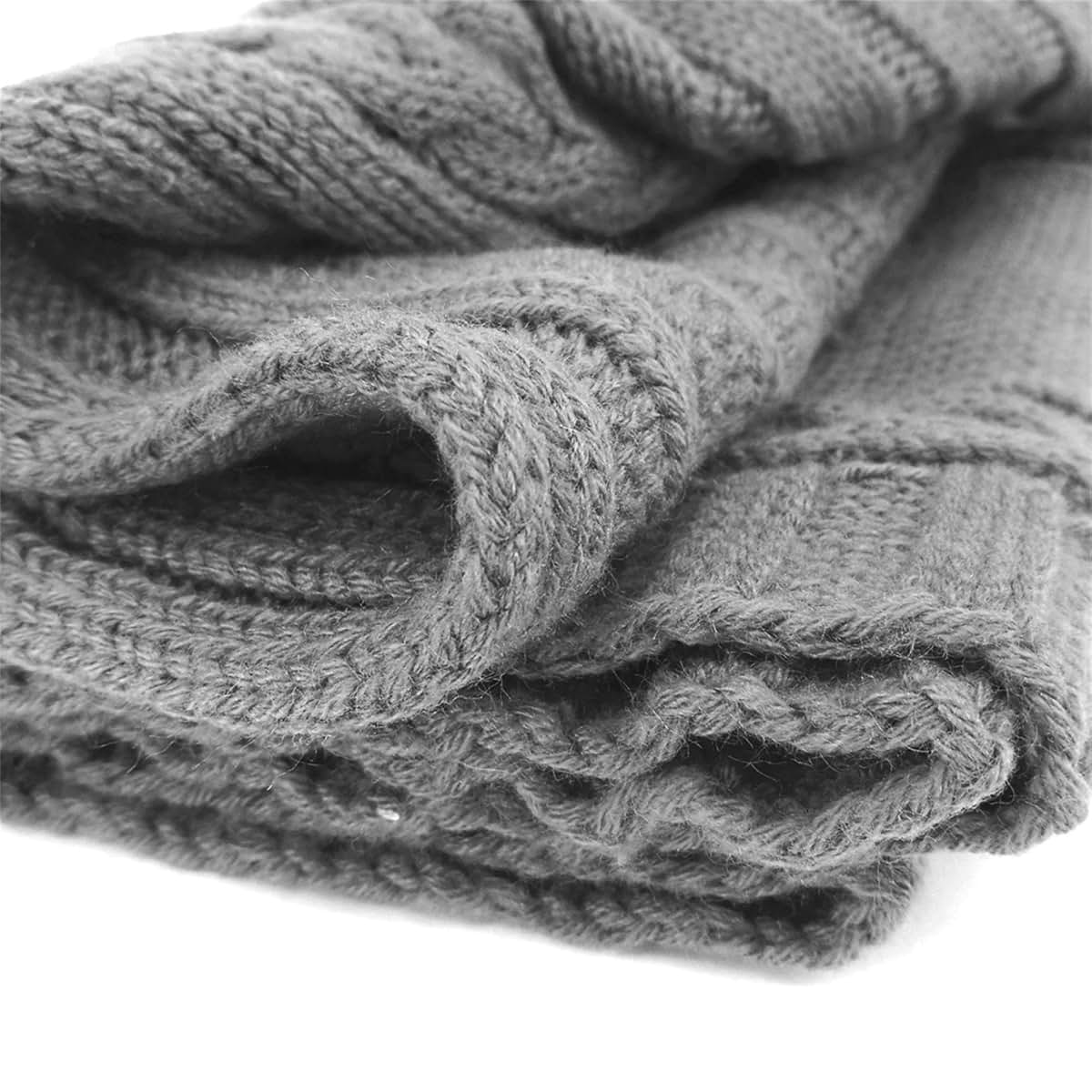 XMWEALTHY Newborn Baby Wrap Swaddle Blanket Knit Wrap With Wooden Buttons Dark Grey 0-6 Months