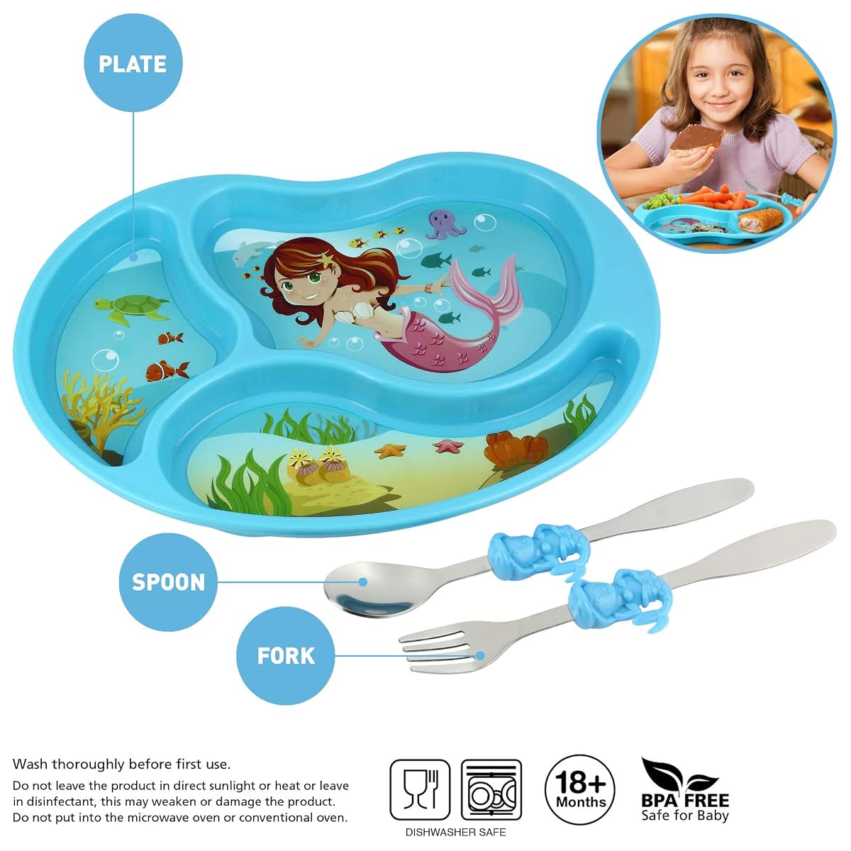 KidsFunwares Me Time Divided Dinnerware Set for Toddlers