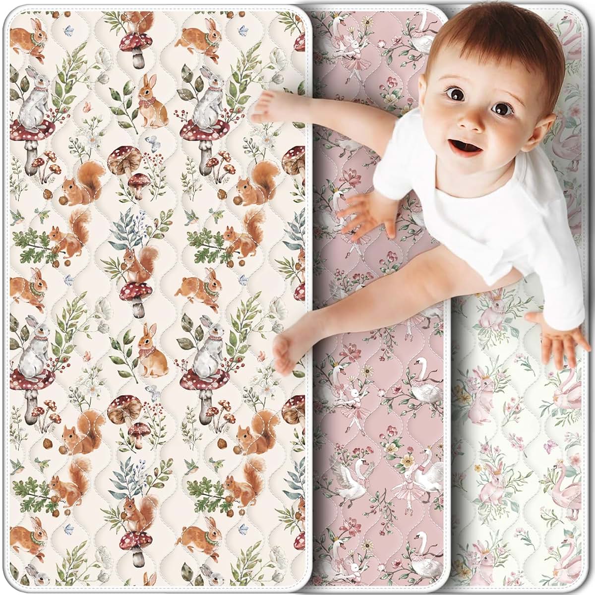 Enifine Portable Diaper Changing Pad Viscose from Bamboo 3 Pack