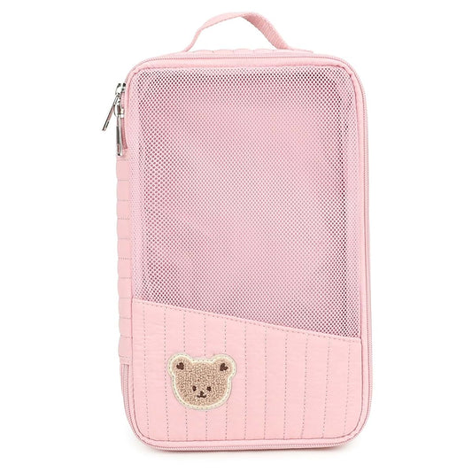 Uanqfegy Cartoon Bear Quilted Mesh Diaper Bag Organizer Pouch Cube – Diaper Bag Organizers for Travel Baby Essentials &