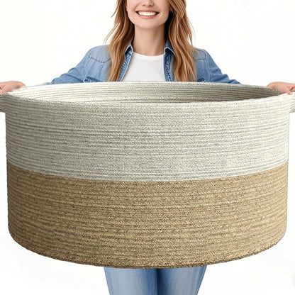 GOPAS Extra Large Blanket Basket, 25" x 16"