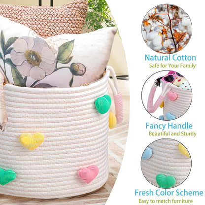 Kidenookk Large Cotton Rope Woven Storage Basket For Nursery And Home (photo 2)