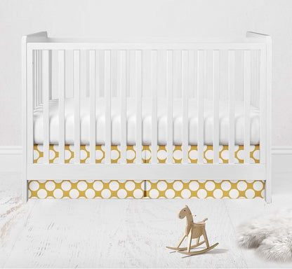 Bacati - Mix N Match Large Dots Crib/Toddler Bed Skirt Dust Ruffle (Yellow)