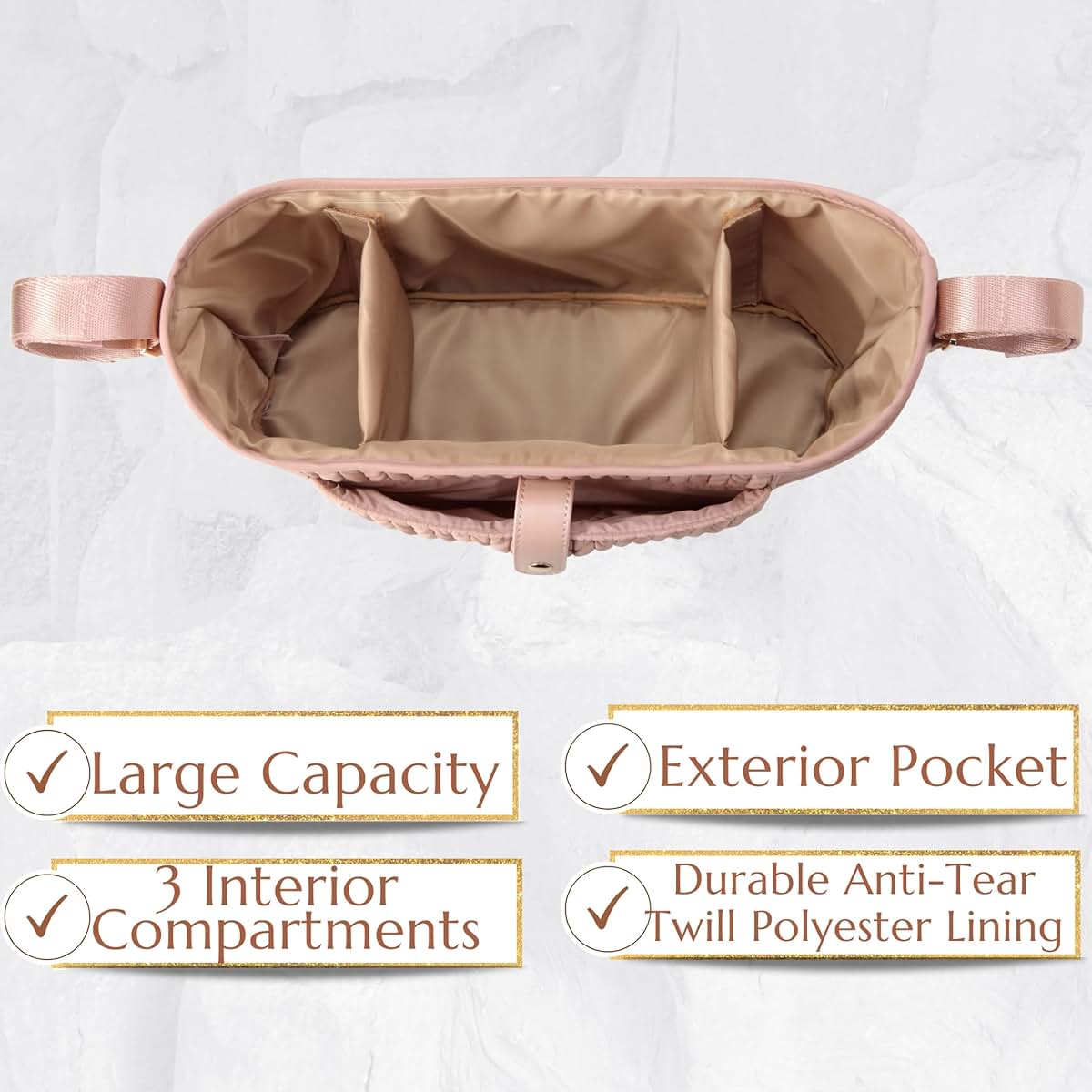 SEWBOO Universal Baby Stroller Organizer,Diaper Caddy Organizer with Adjustable Straps to Fits Nearly Any Strollers (photo 4)