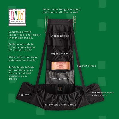 Baby Change-N-Go, Travel Diaper Changing Station, Folds to fit in your diaper bag, Black (photo 4)