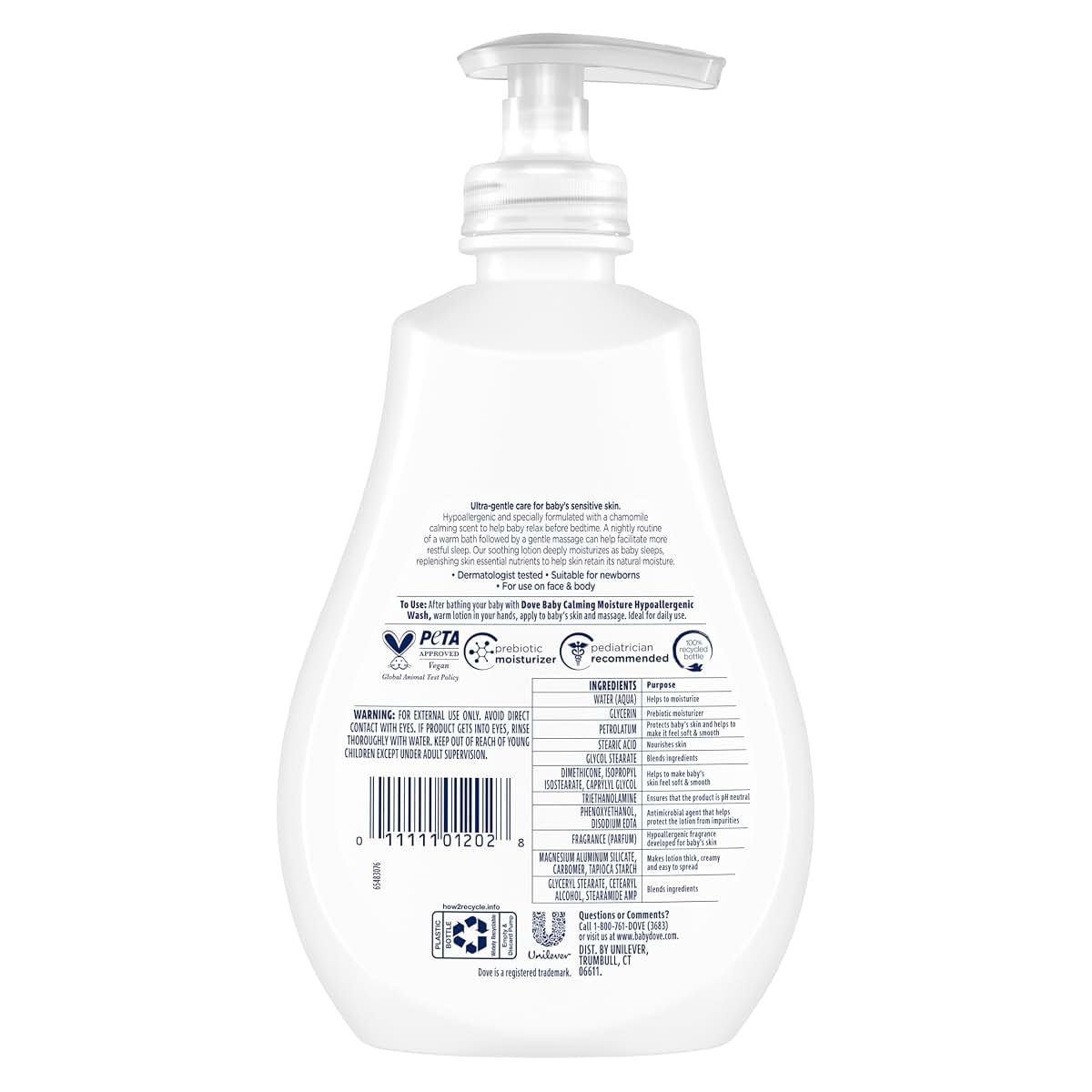 Baby Dove Sensitive Skin Care Calming Moisture Baby Lotion, 13 oz
