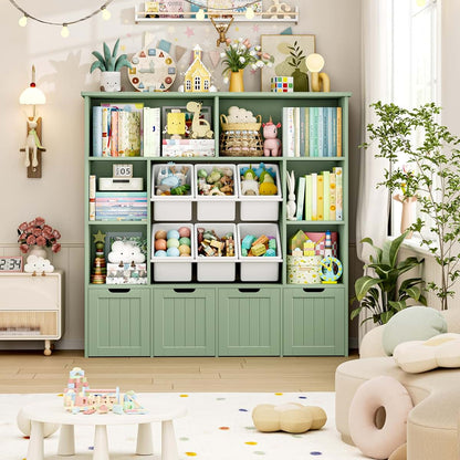 Finetones Toy Storage Organizer with Movable Drawers for Kids Playroom