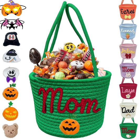 Hapelf Personalized Halloween Basket With Name