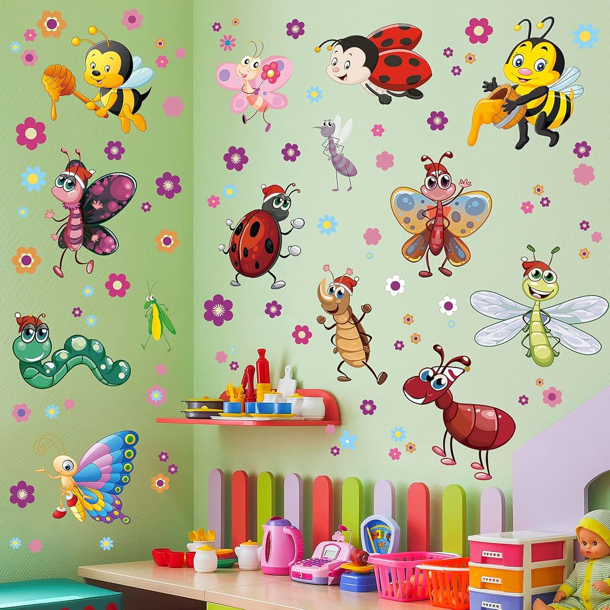 LiveGallery Cartoon Insect Wall Sticker Decals