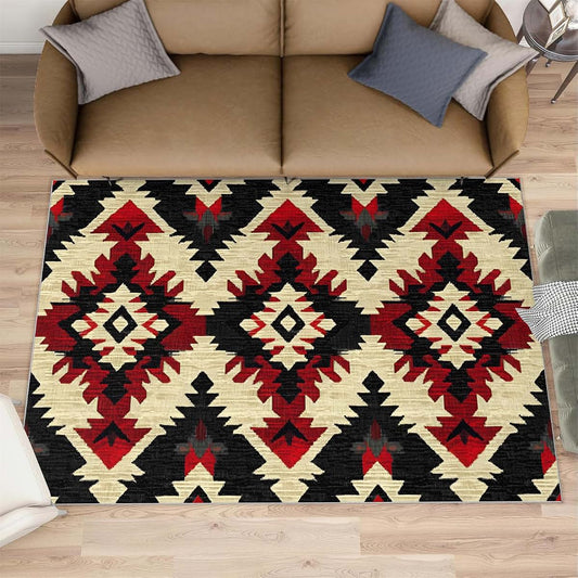 Hygiuid Native American Style Rug For Kids Room, 5x6 Rectangular