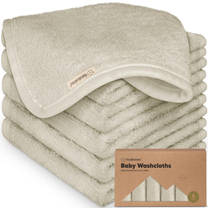 KeaBabies Soft Bamboo Washcloths 6-Pack