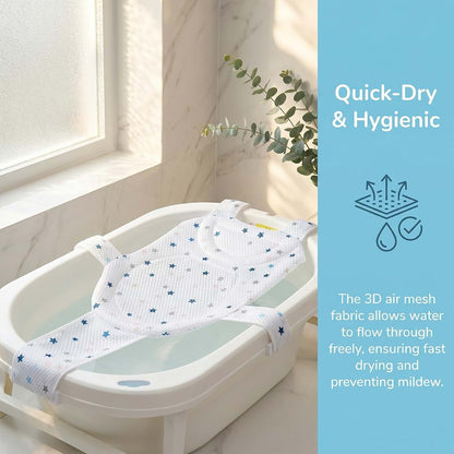 Adjustable Mesh Bath Support Seat for Newborns and Infants