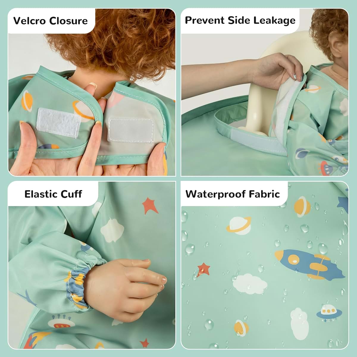 Universal Food Catcher Bib Set for Baby High Chairs