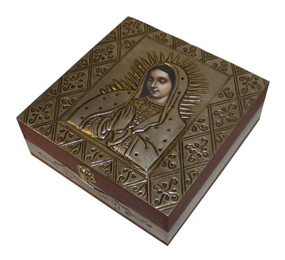 San Rafael Arcangel Premium Virgin of Guadalupe Baptism Kit - Includes Candle, Towel, Shell, Rosary - Catholic