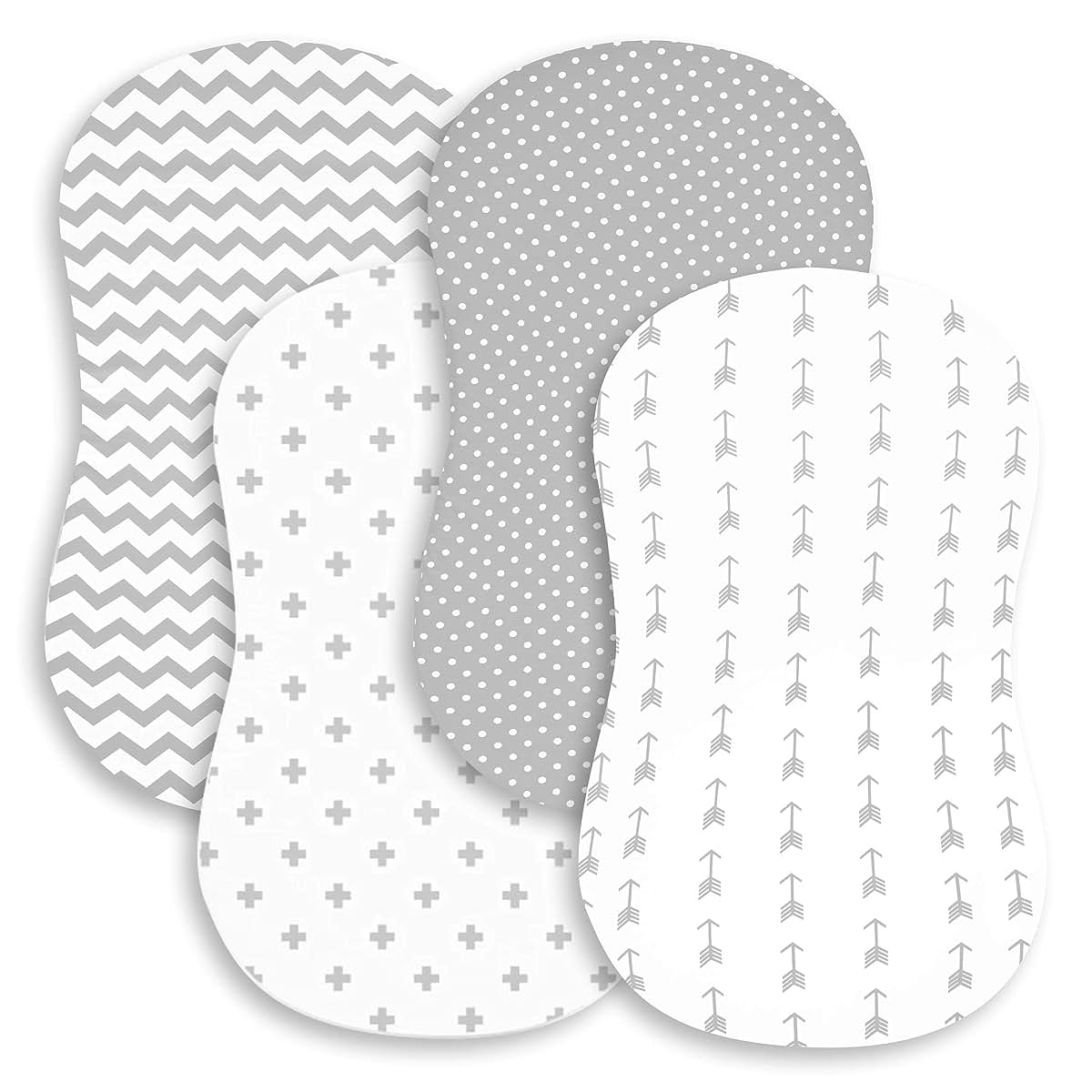 Baebae Goods Bassinet Bed Sheets 4 Pack 100% Jersey Knit Cotton