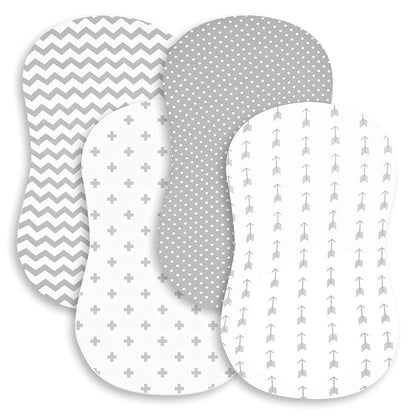 Baebae Goods Bassinet Bed Sheets 4 Pack 100% Jersey Knit Cotton
