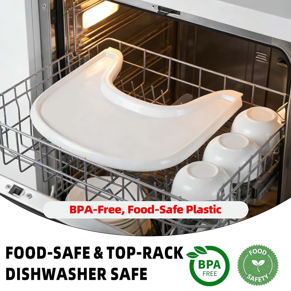 LuQiBabe Replacement High Chair Tray for Stokke Tripp Trapp V2 and Beyond, White (photo 4)