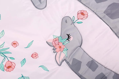 CribMATE Pink Floral Giraffe Nursery Crib Bedding Set