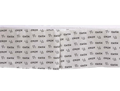 Bacati Love Cotton Percale Crib Skirt for Toddler Bed (Black)