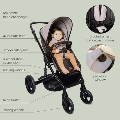 Koolababy 2-in-1 Foldable Baby Stroller for Newborn to Toddler