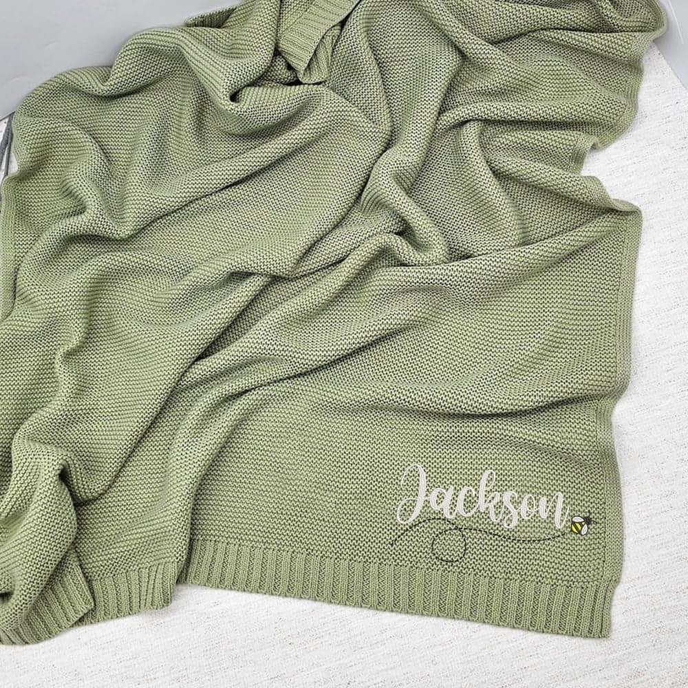 Noni Luxury Personalized Baby Blanket, Custom Knit Baby Blanket, Baby Gifts Personalized, Baby Blanket, Baby Blanket