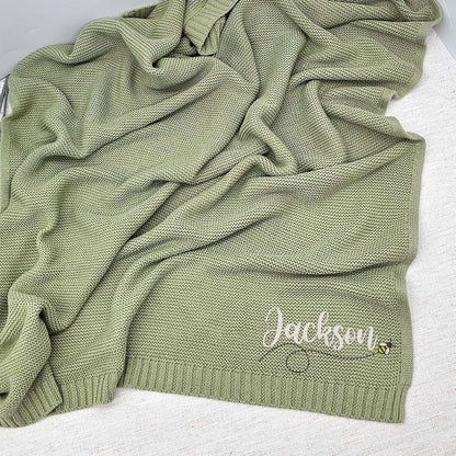 Noni Luxury Personalized Baby Blanket, Custom Knit Baby Blanket, Baby Gifts Personalized, Baby Blanket, Baby Blanket