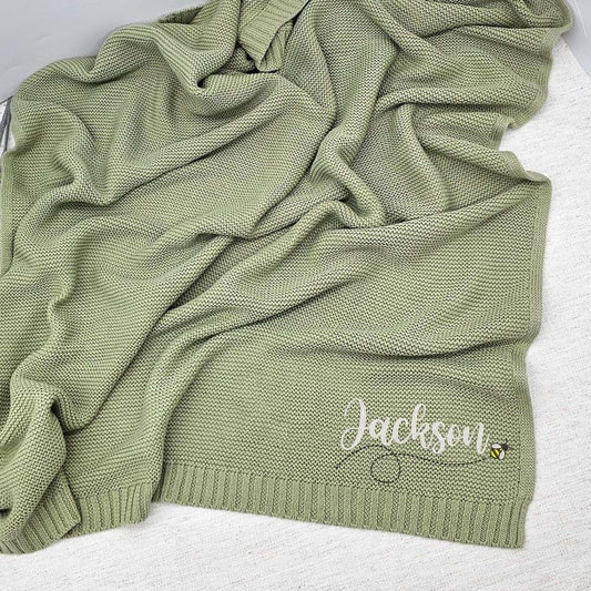 Noni Luxury Personalized Baby Blanket, Custom Knit Baby Blanket, Baby Gifts Personalized, Baby Blanket, Baby Blanket