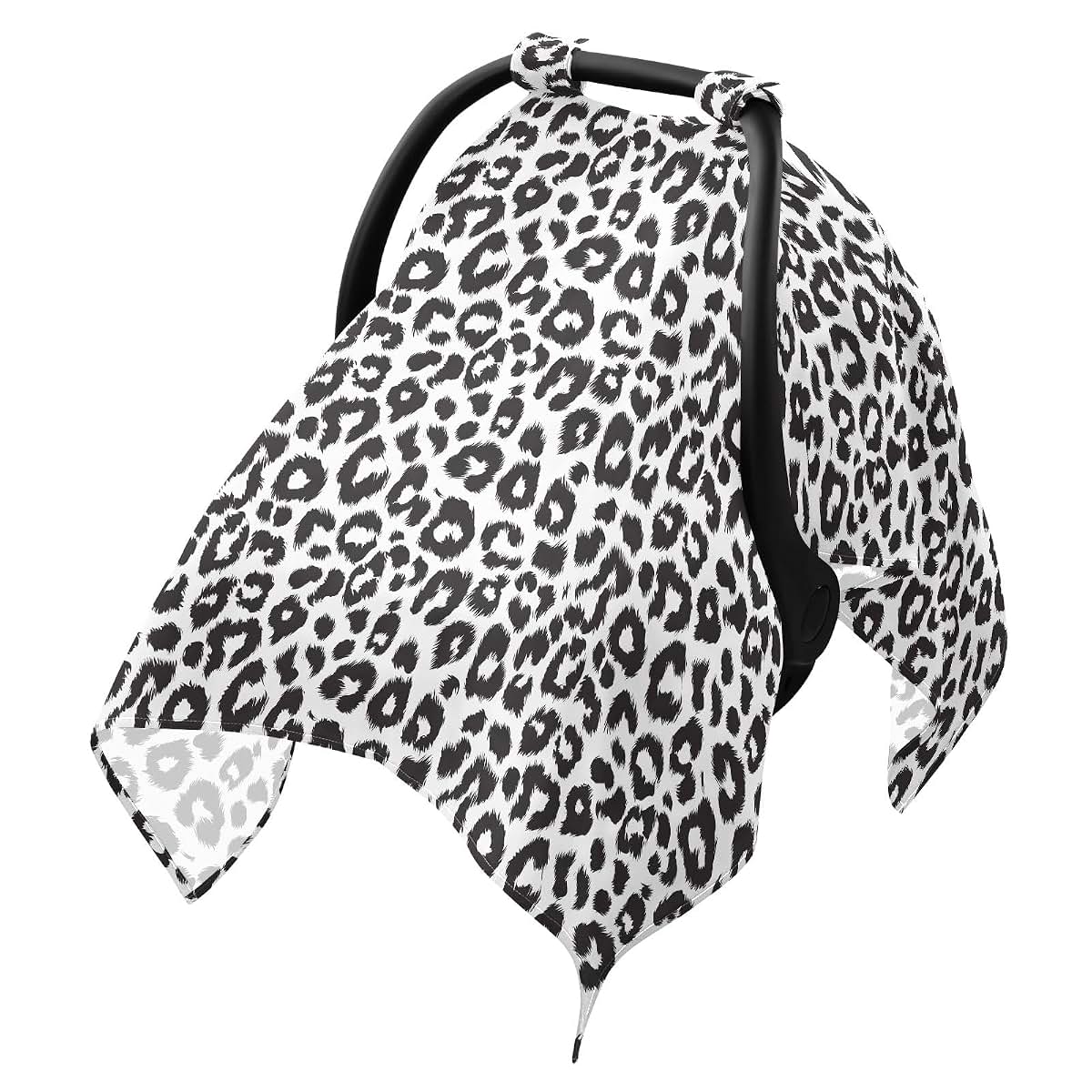ALAZA Muslin Baby Car Seat Cover, Black White Cheetah Leopard, Universal Fit