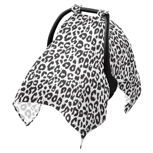 ALAZA Muslin Baby Car Seat Cover, Black White Cheetah Leopard, Universal Fit