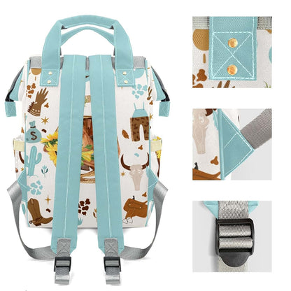 LiSoAkWE Sunflowers Cowboy Hat Boots Personalized Diaper Bag Nursing Baby Bags Nappy Bag with Name Casual Travel Nappy (photo 4)