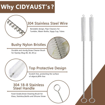 CIDYAUST Straw Cleaner Brush For Stanley Cups And Baby Bottles
