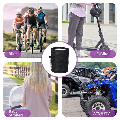 Oumefar Stroller Cup Holder with Several Mesh Pockets, Sturdy Polyester Material Wheelchair Cup Holder for Pushchair (photo 4)
