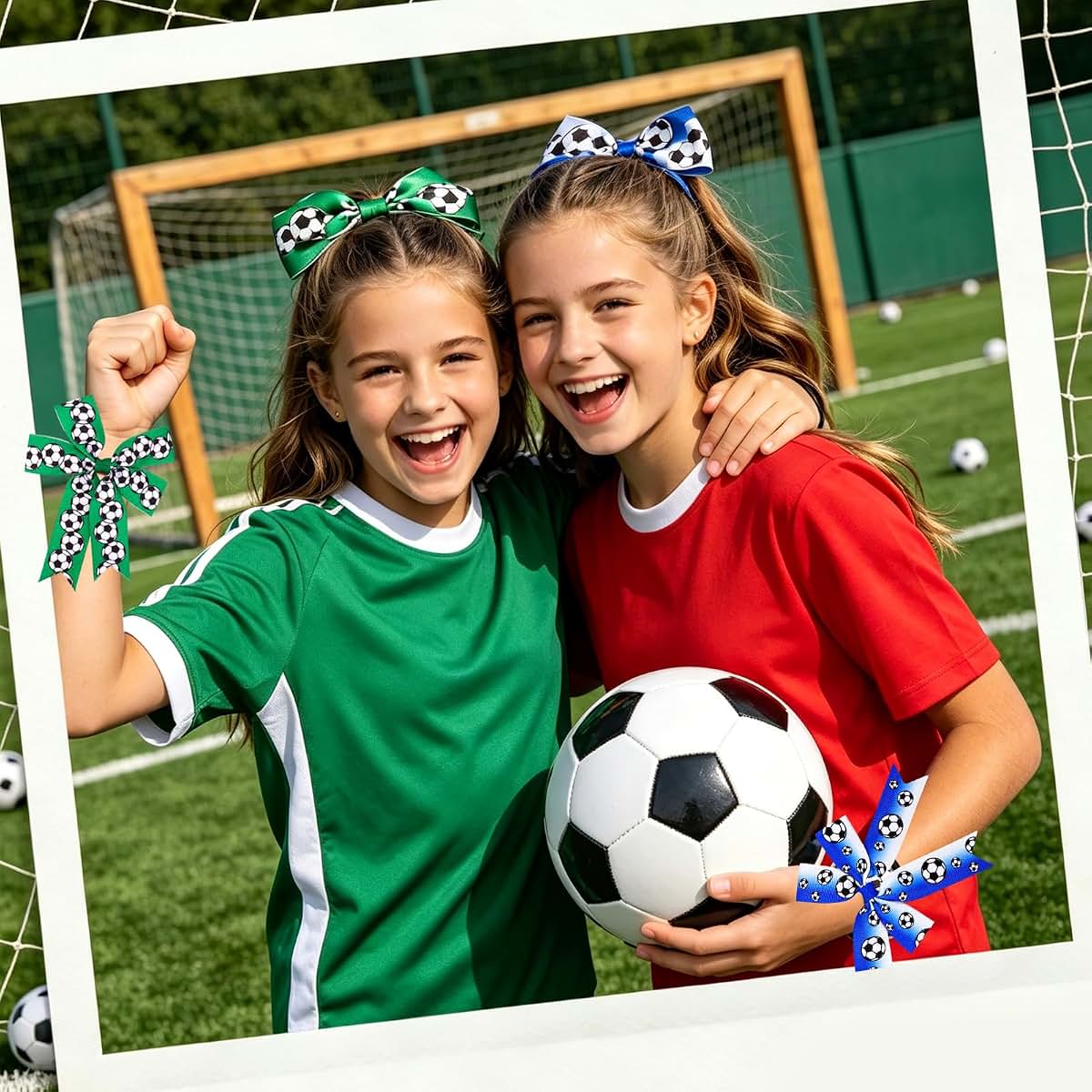 Vodolo Soccer Themed Hair Bows And Clips