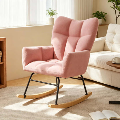 Skandiquip Nursery Rocking Chair with High Back, Pink