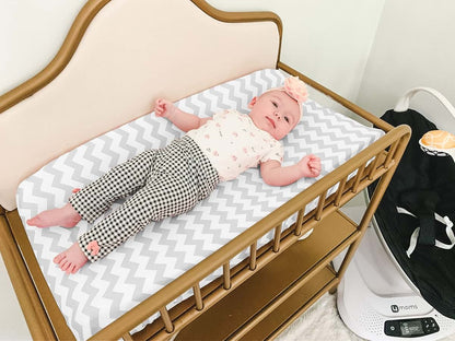 BaeBae Goods Premium Baby Changing Pad Covers 4 Pack – Boy or Girl Changing Pad Cover – Pure Jersey Machine Washable