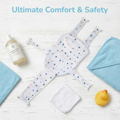Adjustable Mesh Bath Support Seat for Newborns and Infants