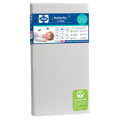 Sealy Butterfly 2-Stage Foam Baby Crib Mattress