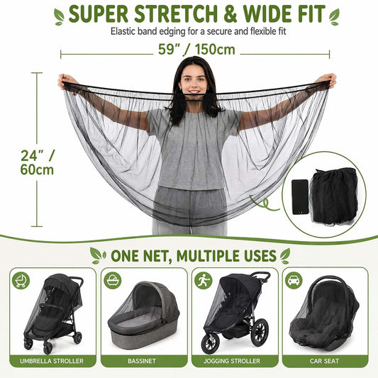 Amorbase 2 Pack Stroller Mosquito Net, Universal Mesh Cover