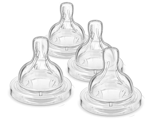 Philips Avent Anti-Colic Baby Bottle Slow Flow Nipple, 4-Pack