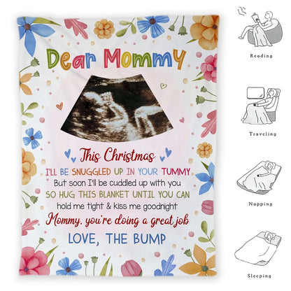 LovelyGifts99 Personalized Dear Mommy Blanket from Baby Bump, This Christmas I'll Be Snuggled Up in Your Tummy Blanket (photo 4)