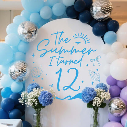 Sjcysrilla "The Summer I Turned 12" Glitter Wall Decal for Party Backdrop Decor
