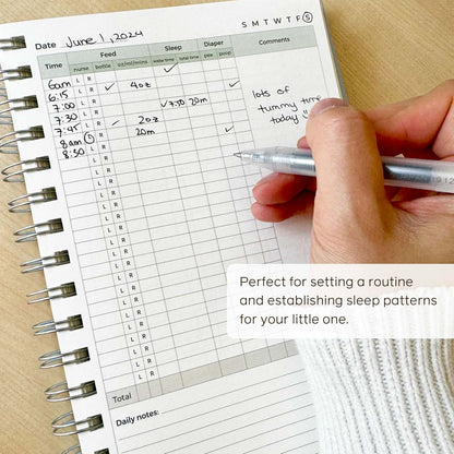 Bubbarino Baby Daily Log Book for Tracking Milestones and Routines