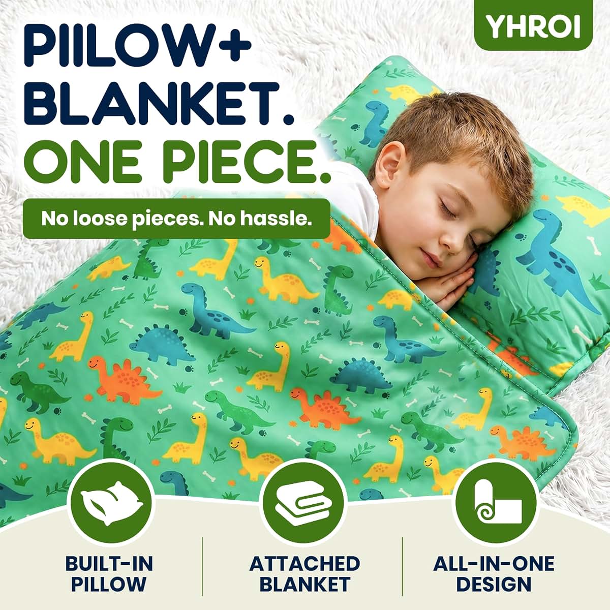 Toddler Nap Mat Set with Pillow and Blanket for Daycare Use